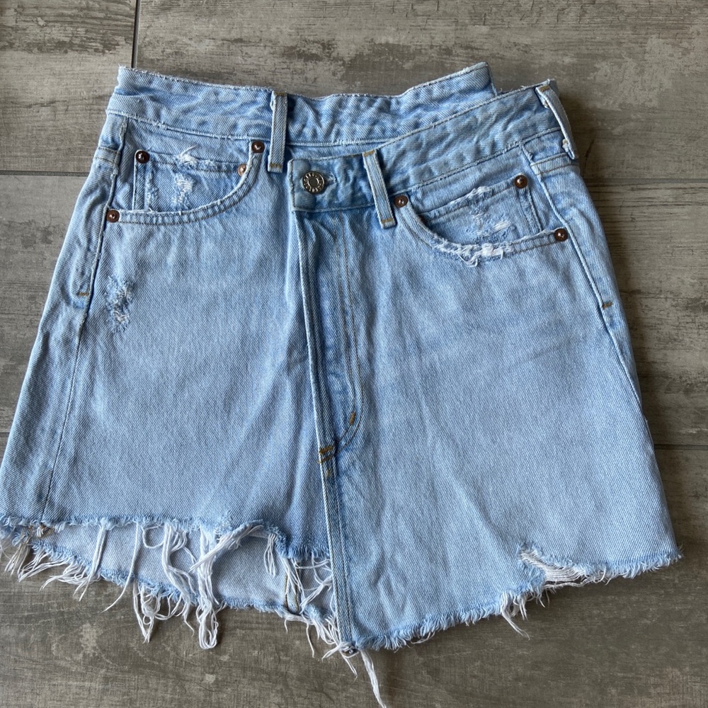 Agolde Denim criss cross skirt